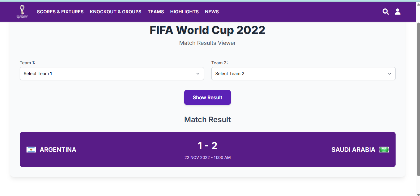 Fifa World Cup 2022 Project